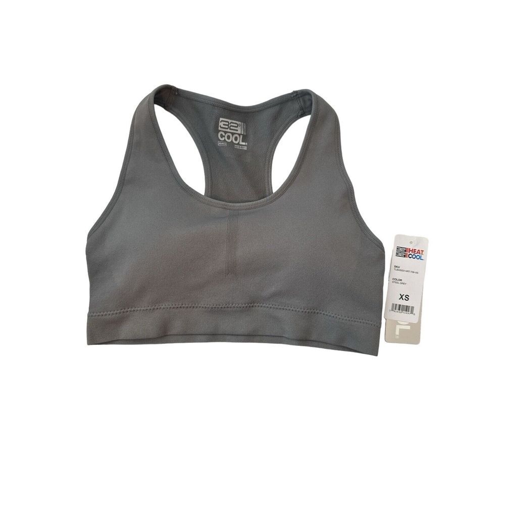 32 Degrees Cool Sports Bra Women's XS Racerback Padded Gray NWT